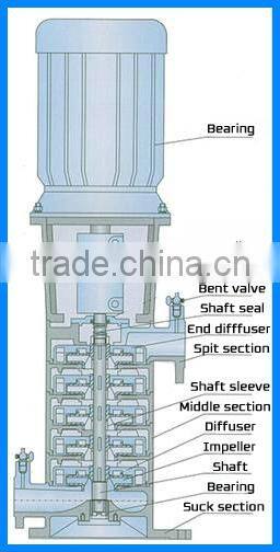 Hot water multistage vertical boiler feed pump