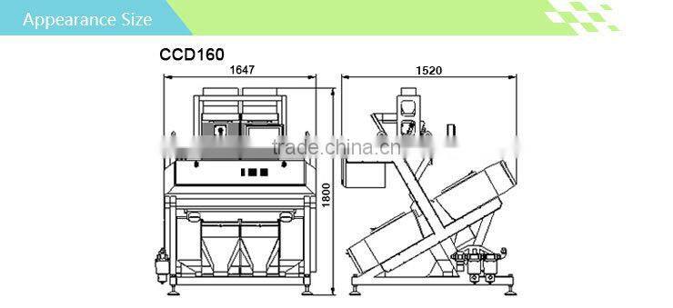 Small model160 channels Machine design parboiled rice color sorter machine, imported valve rice sorting machine