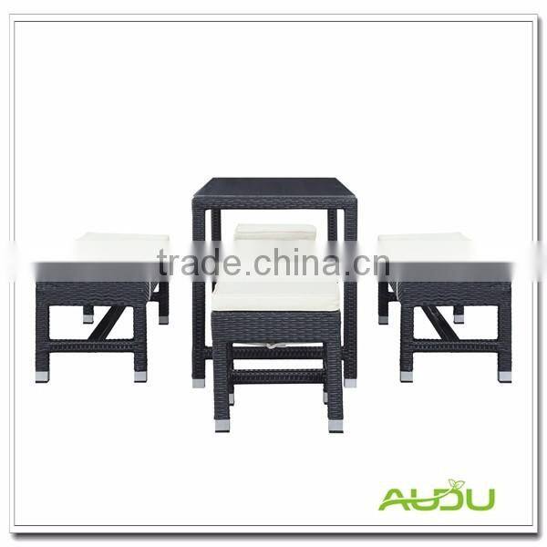 Rattan Patio Bar Set/Black Rattan Home Patio Bar Set With Cushion