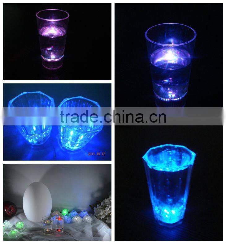 multi color change LED luminous glass cup drinkware for KTV Bar promotion