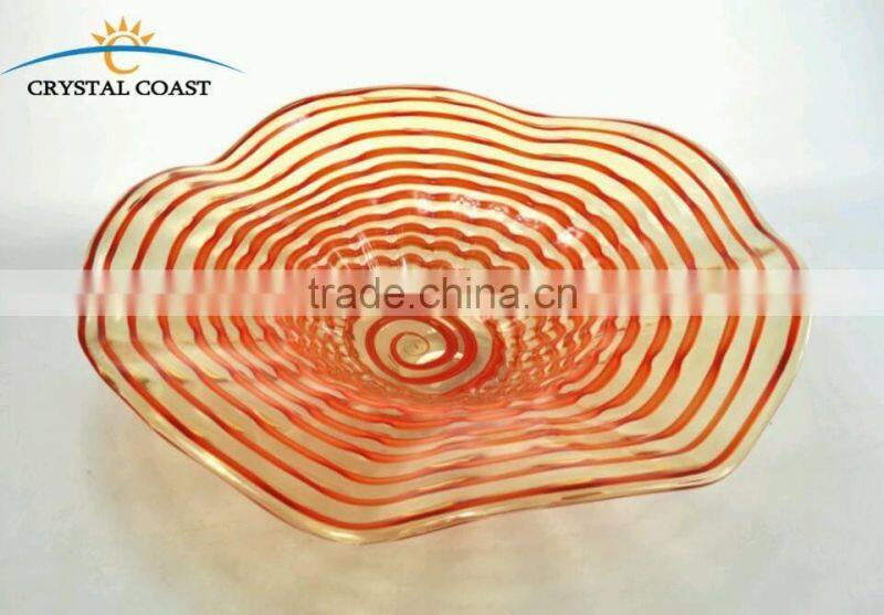 large color murano hanging wall glass plate for table top wedding decoration wholesale