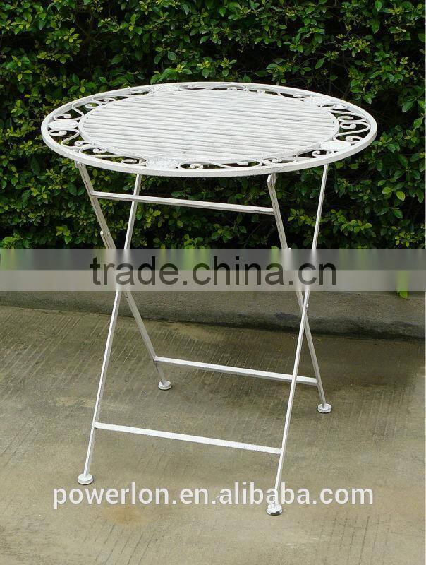Elegant Wrought Iron Folding Metal Table Garden Furnitures
