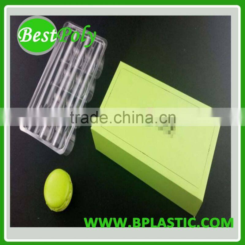 Custom plastic clamshell packaging blister tray for cookies macarons