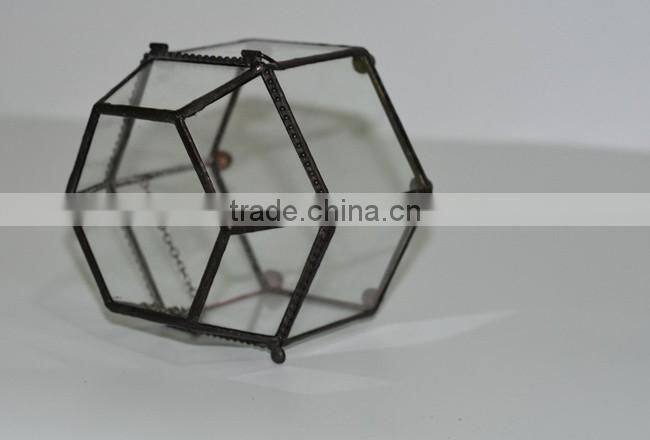 Indoor decoration clear glass plant terrarium hanging terrarium geometric