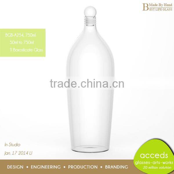 Personalized Insulated Ti-Borosilicate Beer Soft Drink Glass Bottle