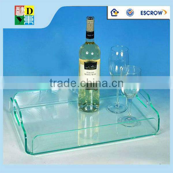 2016 custom design acrylic serving tray hot sale acrylic food tray PMMA acrylic tray with insert wholesale pricce