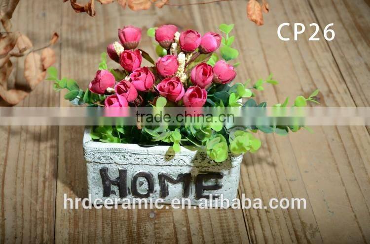 Square decal cement decoration Outdoor Garden Flower Pot