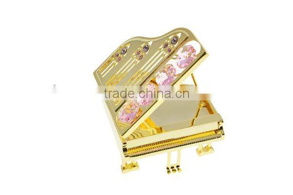 Gold Plated Decorative Crystal Piano for girlfriend's gifts