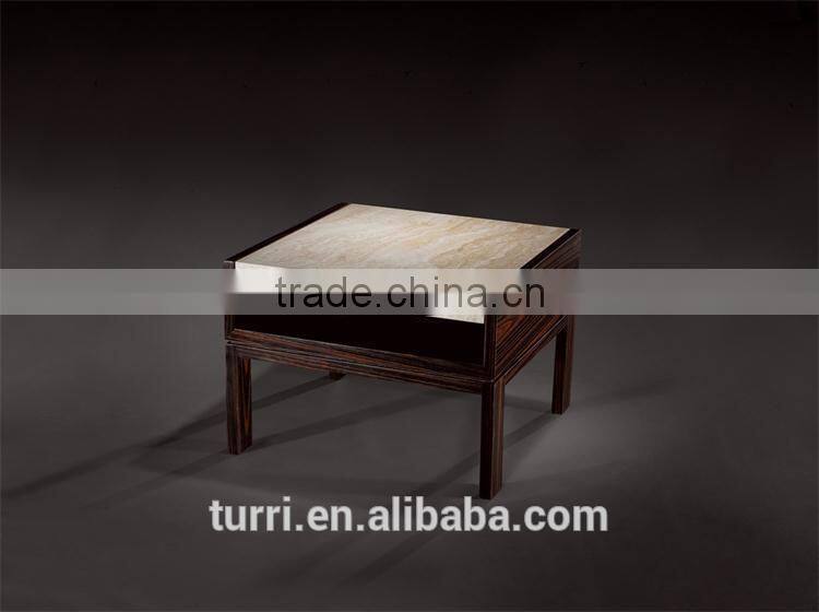 Modern Wooden MDF Base Travertine end table