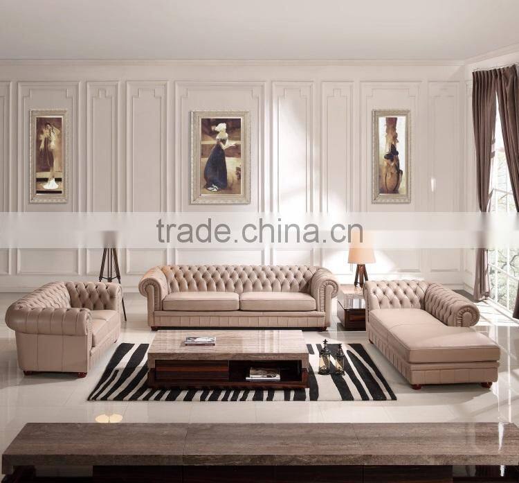 luxrury home used geniune leather living room sofa