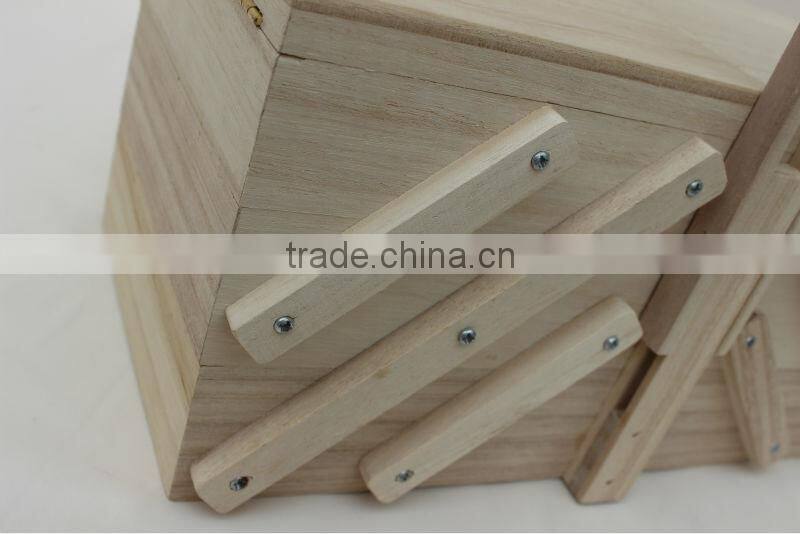 2015 popular customize folding wooden sewing box