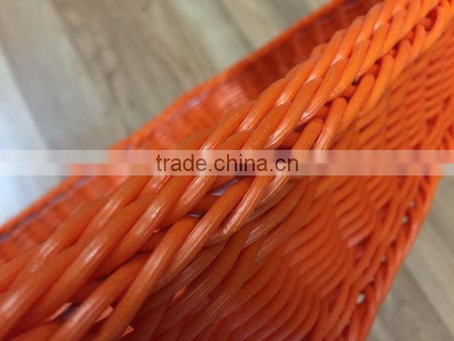 Wholesale bulk hand woven bread tray plastic bread basket