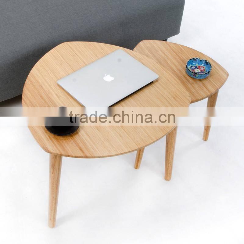 Bamboo Round Three Corner Coffee Table