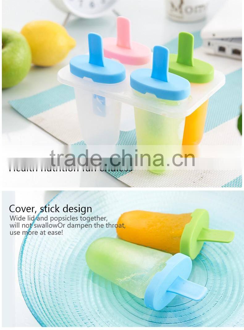 Set of 4 plastic ice cream stick mould ice mold with handle ice cube machine
