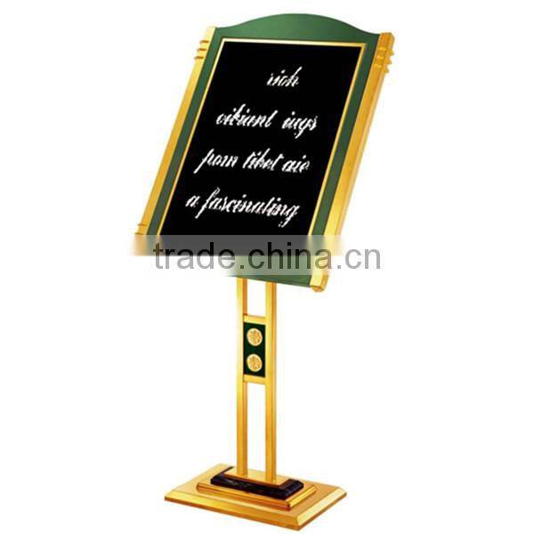 Commercial freestanding hotel sign stand/ high quality eye catching large advertising board/ Market metal indicator board P-18