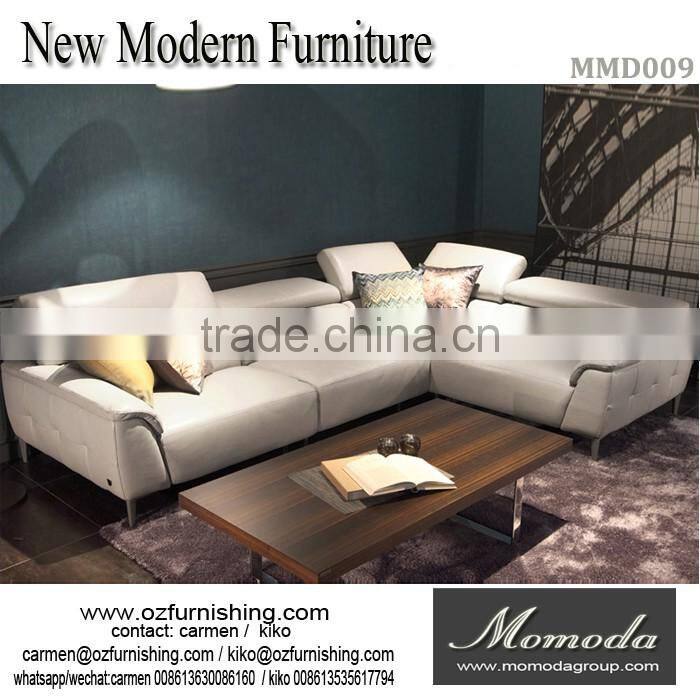 fashion style Modern Leather Sectional black leather big Sofa
