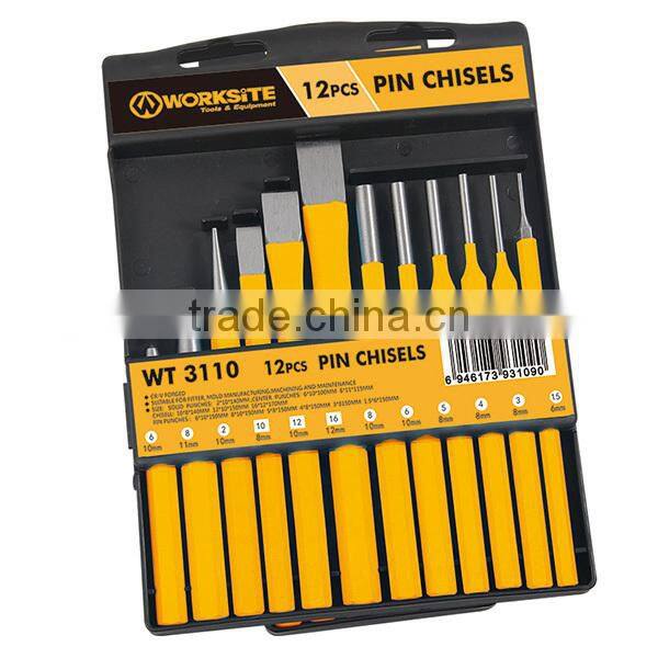WT3110 Worksite Brand Hand Tools 12pcs Pin Chisel Set