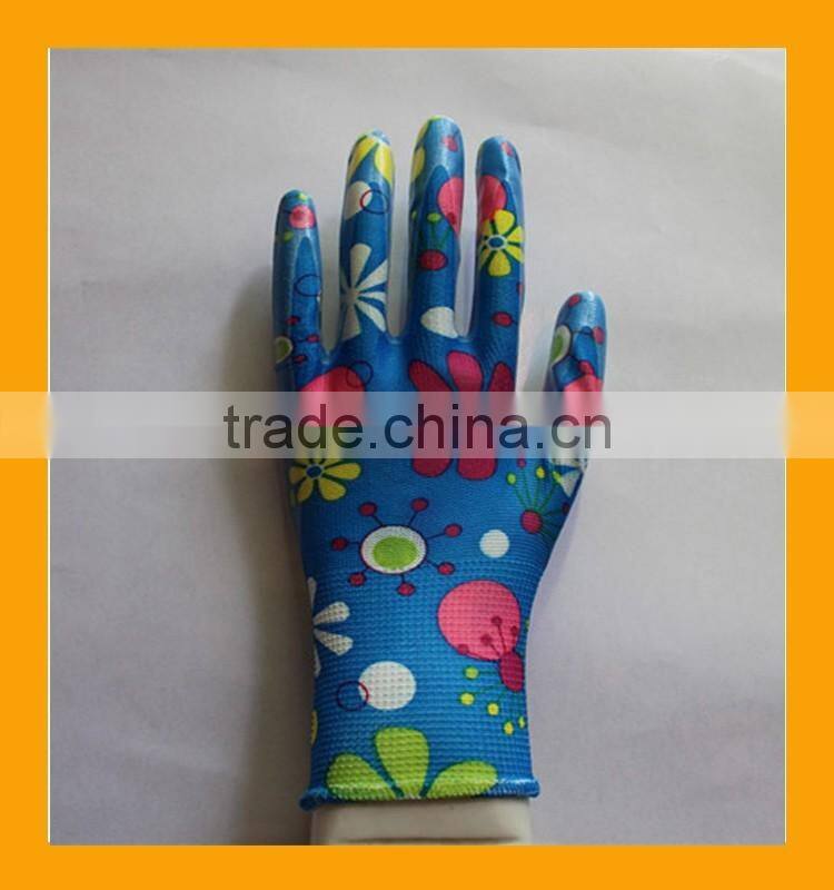 EN388 4121 Polyester and Spandex Coated Smooth Nitrile Gloves