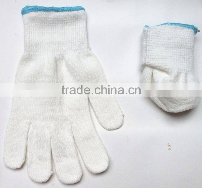 10 gauge bleached white cotton glove