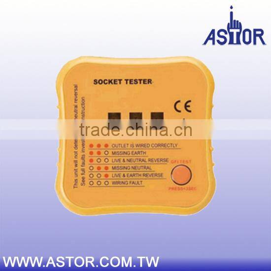 European UK type neon light detect faulty wiring status in 3 wire Socket tester