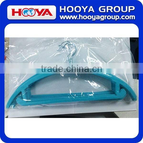 46*23CM 5pcs/set Camber Shape Velvet Flocking Clothes Hanger as Customized Colour