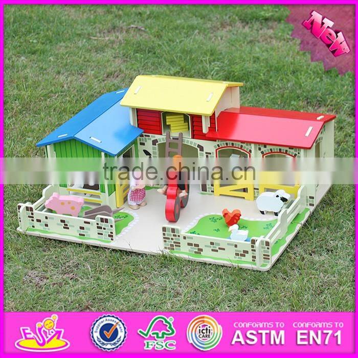 Top fashion kids wooden toy barns best sale children wooden toy barns W06A167-S