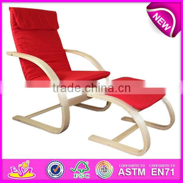 Colorful and cheap wooden relax chair,comfortable and stable wooden chair toy,wooden relax chair toy W08F039