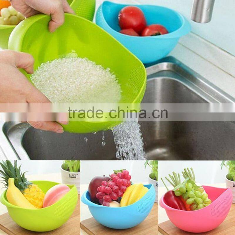 New Practical Plastic Rice Wash Colander Strainer Sieve Kitchen Tool