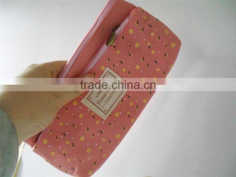 New Student's Canvas Pen Bag Pencil Case Cosmetic Bags Travel Makeup Bags