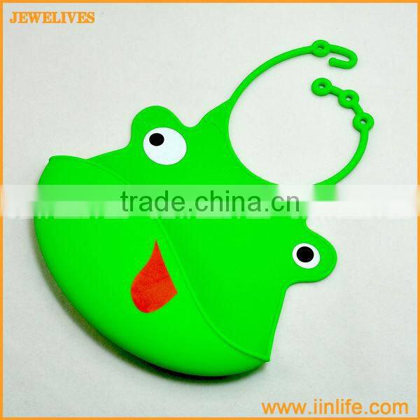 Washable Silicone Frog Baby Bib with crumb catcher