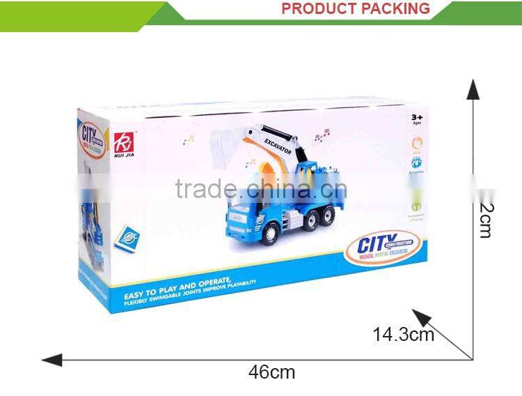 Friction power cartoon plastic toy logging trucks with music