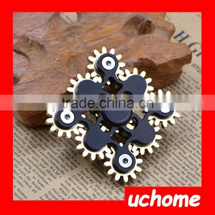UCHOME 2017 best selling adult toy nine teeth linkage Fidget Hand Spinner High Quality stainless steel spinner