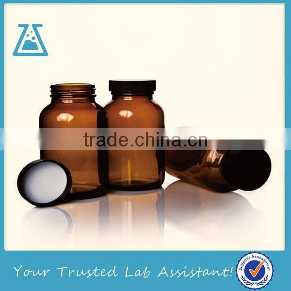 Amber Glass Bottle With Wide Mouth