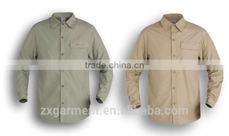 ZX UV outdoor Protection Fabric cheap Long Sleeve Fishing usage uv wholesale fishing shirts