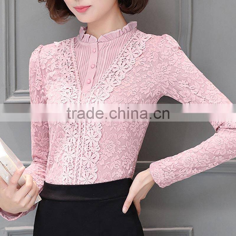 Hot selling new design sleeveless lace top T-shirt oem service china+supplier+clothing