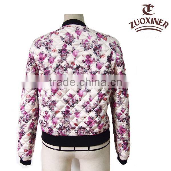 women padding priting flower jackets