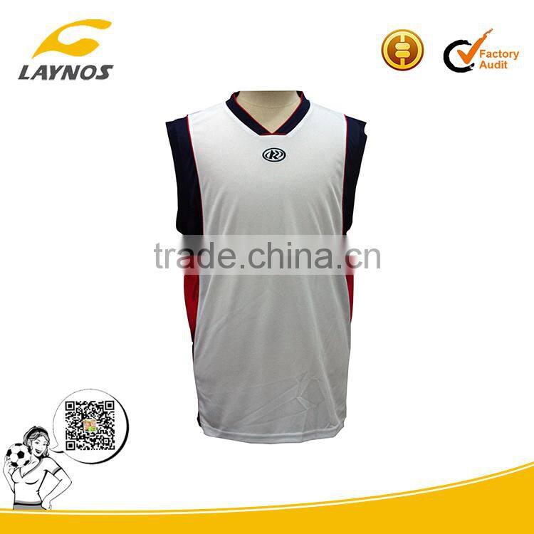 logo embroidered polyester fabric basketball shirts
