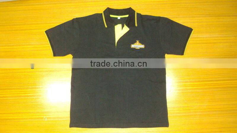 Black Polo shirt, high quality latest design cotton / lycra pique polo t-shirt