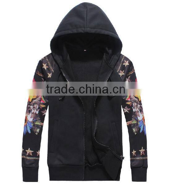 custom winter High Fashion customize Heavy Weight Fleece sport fashion Hoodies with floral printed Sweatshirt for Men