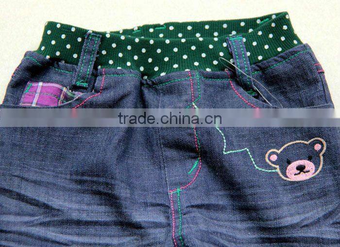 Hot-selling latest blue Cotton tight jeans for baby girls