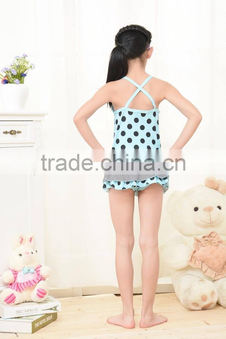 Factory price light pink black dots children's swimwear kids swinwear a little baby swimwear /kids bikini