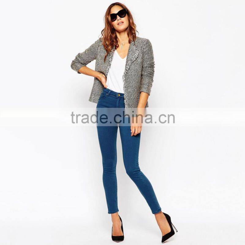 dark blue plain custom casual legging jeans for women from China