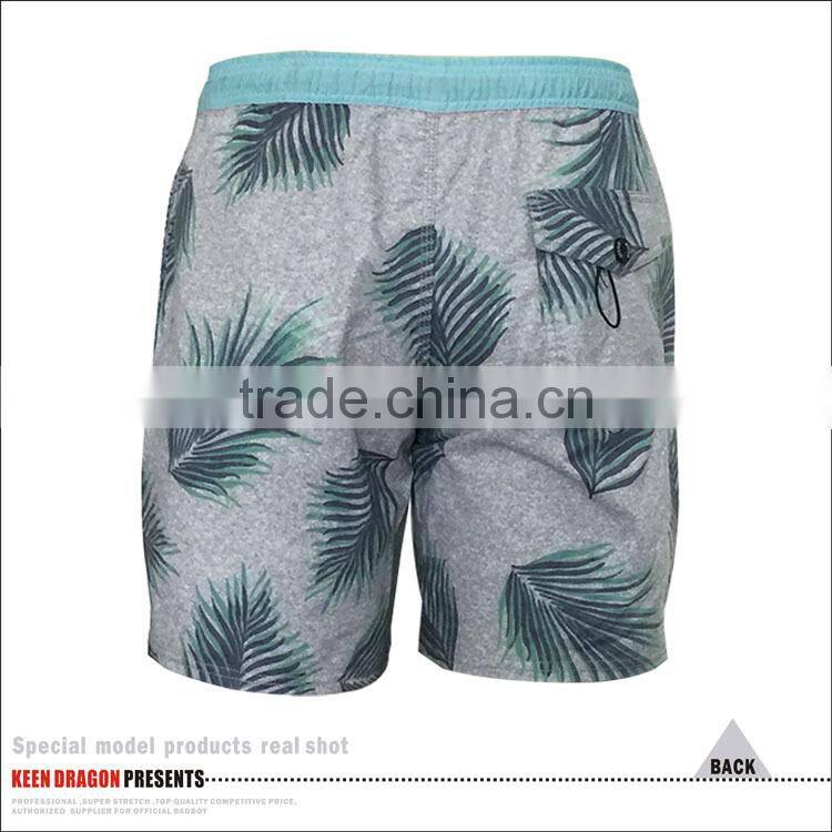 Leaf print swimming wear custom logo popular mens summer shorts