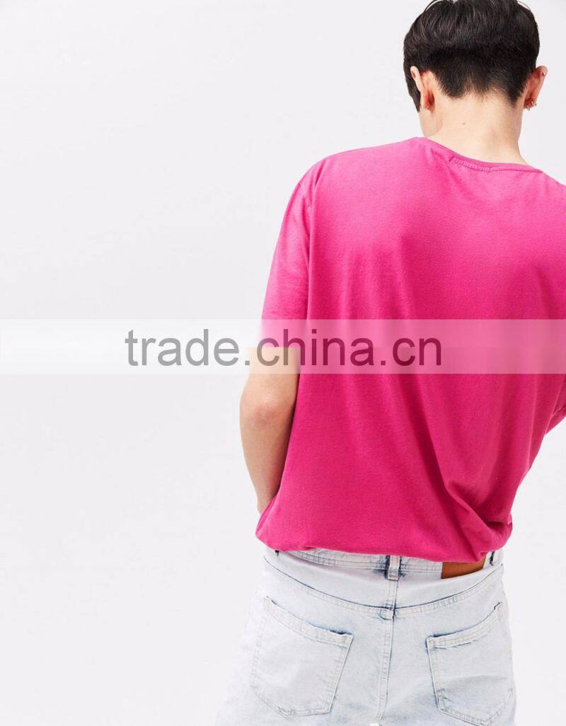 OEM service men cotton pink t shhirt manufacturing