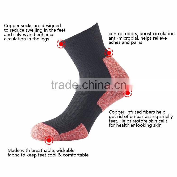 High Quality Free Sample Anti-Bacterial Brethable Compression Copper Socks