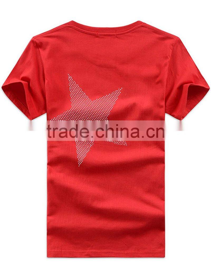 Custom star design printing cheap t-shirt made in China