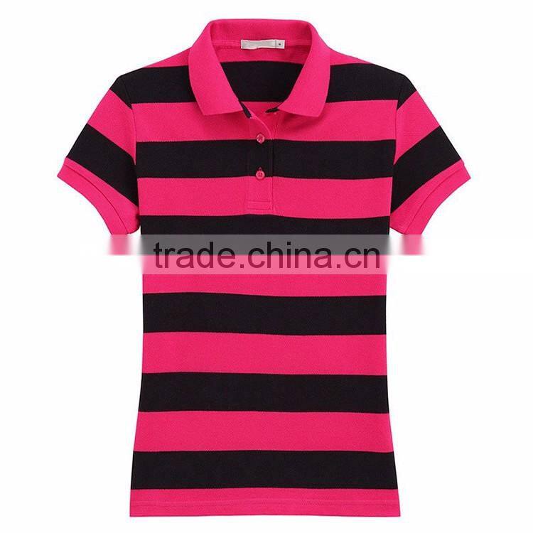 China factory new design custom color combination women polo shirts