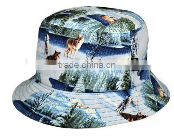 Hot sale custom tie dyed polo cotton floral print bucket hat