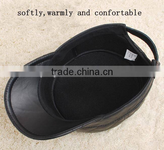 2013 hot selling ear protector genuine leather hat winter hat