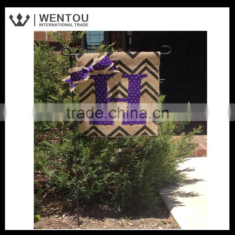 Wholesale monogrammed burlap garden flag